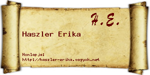 Haszler Erika névjegykártya